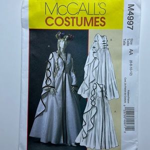 McCall’s Costumes - Elegant Renaissance - Sewing Pattern - Size 6-8-10-12 $13